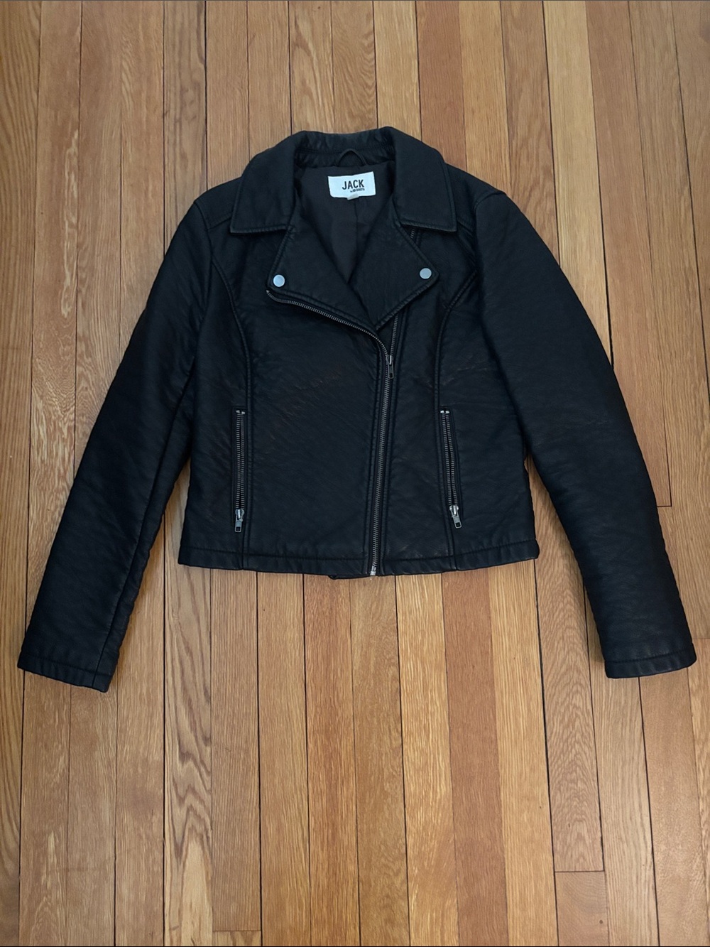 Jack by BB Dakota Black Quilted Moto Jacket with Zipper Pockets